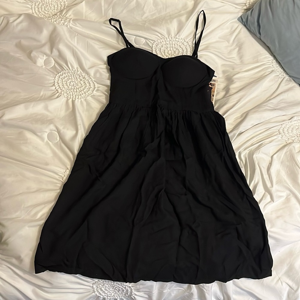 Rewash brand black short molded up dress